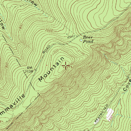 Topographic Map of Emmaville Mountain, PA