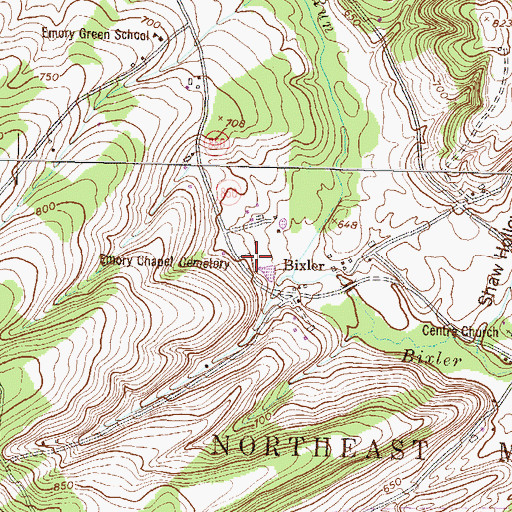 Topographic Map of Emory Chapel Cemetery, PA