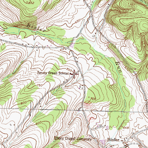 Topographic Map of Emory Green School, PA