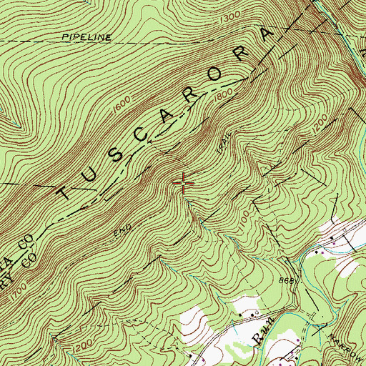 Topographic Map of End Trail, PA