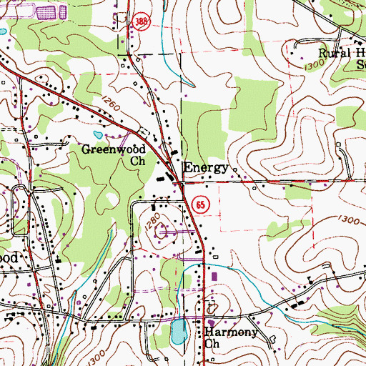 Topographic Map of Energy, PA