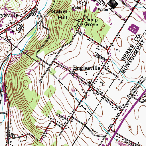 Topographic Map of Englesville, PA