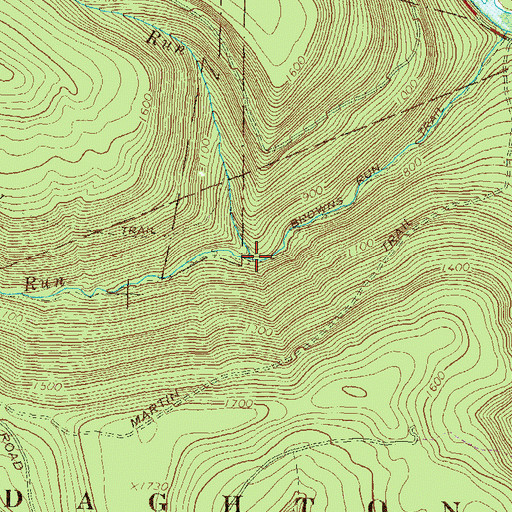 Topographic Map of English Run, PA