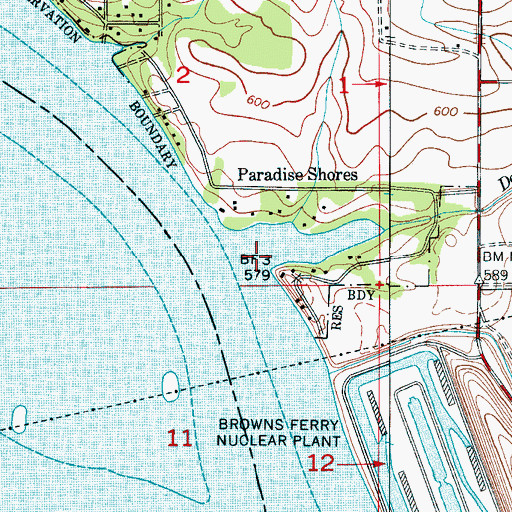 Topographic Map of Douglas Branch, AL