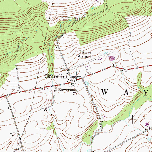 Topographic Map of Enterline, PA