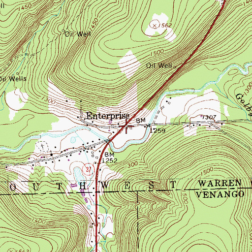 Topographic Map of Enterprise, PA