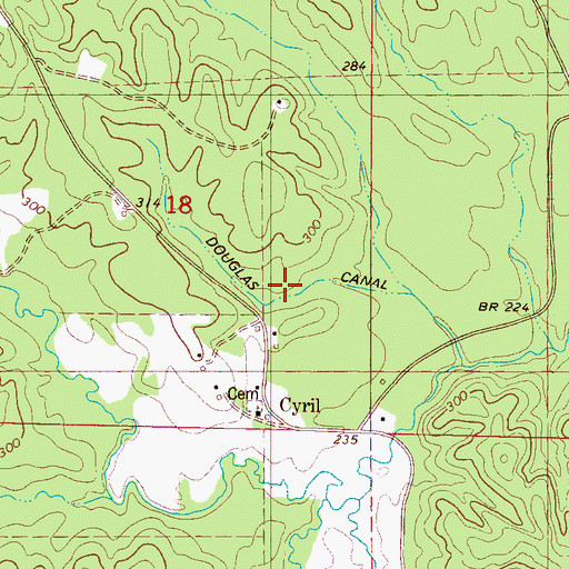 Topographic Map of Douglas Canal, AL