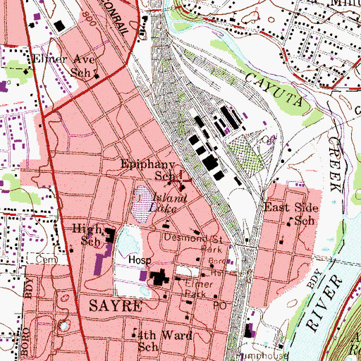 Topographic Map of Epiphany School, PA