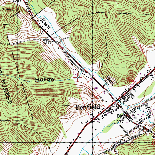 Topographic Map of Erick Hollow, PA