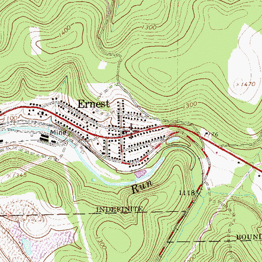 Topographic Map of Ernest, PA