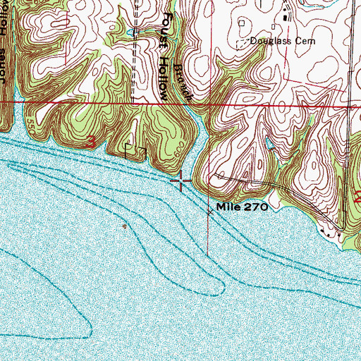 Topographic Map of Douglass Branch, AL