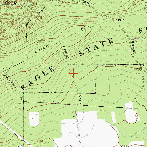 Topographic Map of Erron Trail, PA