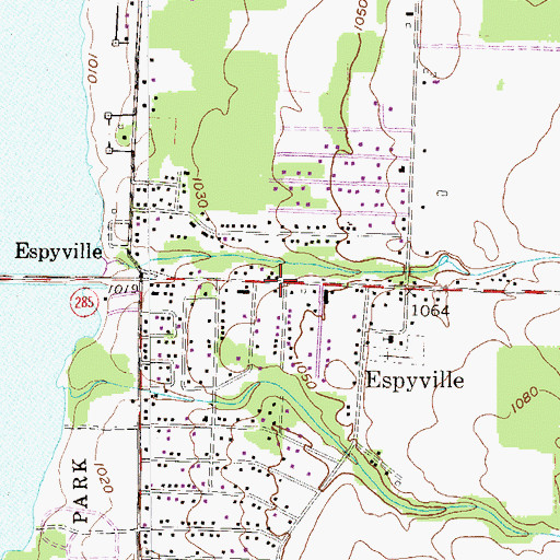 Topographic Map of Espyville, PA