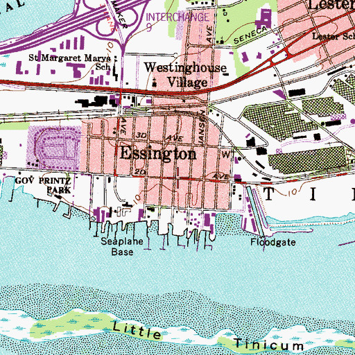 Topographic Map of Essington, PA