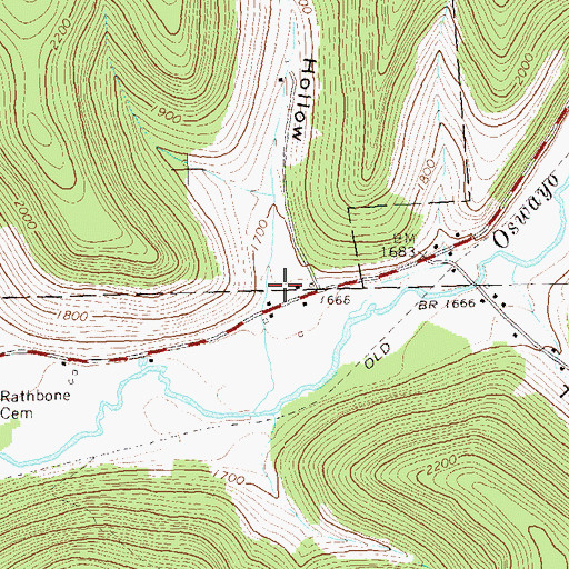 Topographic Map of Estes Hollow, PA