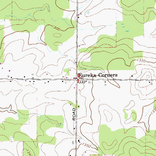 Topographic Map of Eureka Corners, PA