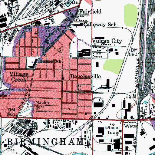 Topographic Map of Douglasville, AL
