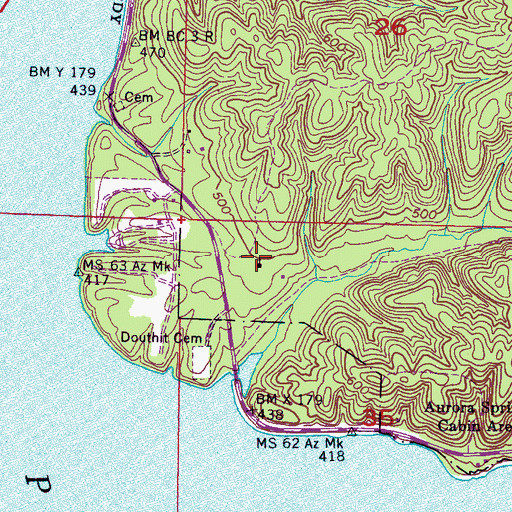 Topographic Map of Douthit Church, AL