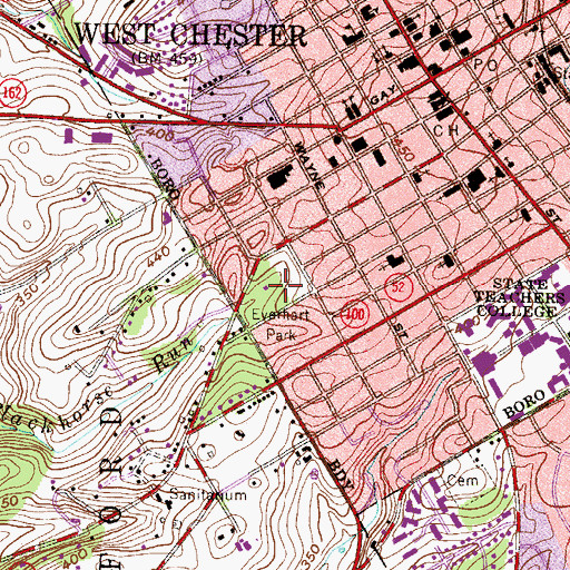 Topographic Map of Everhart Park, PA