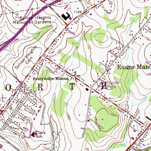 Topographic Map of Everybodys Mission, PA
