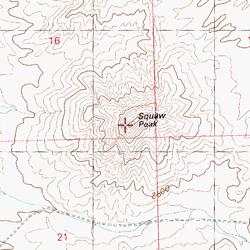 Topographic Map of Squaw Peak, AZ