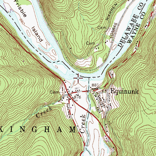 Topographic Map of Factory Creek, PA