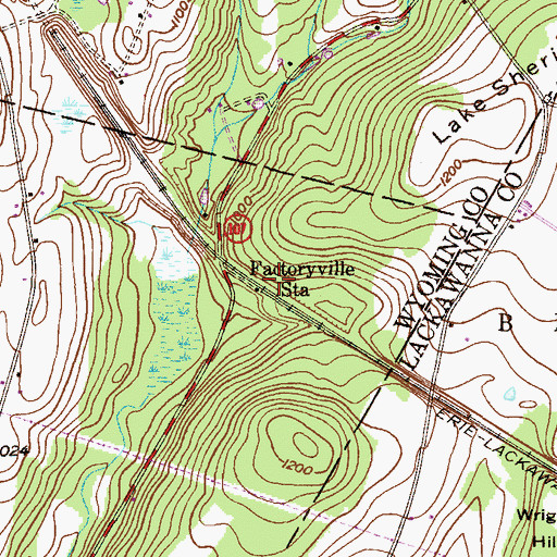 Topographic Map of Factoryville Station, PA