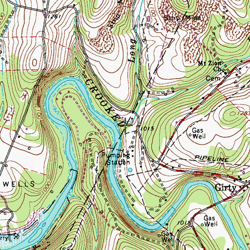 Topographic Map of Fagley Run, PA