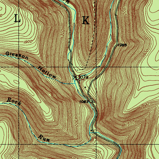Topographic Map of Fahnestock Run, PA