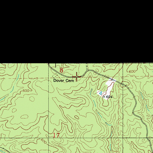 Topographic Map of Dover Cemetery, AL