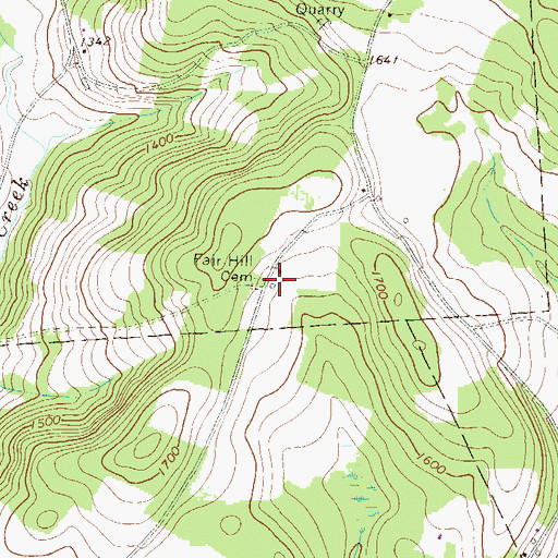 Topographic Map of Fair Hill Cemetery, PA