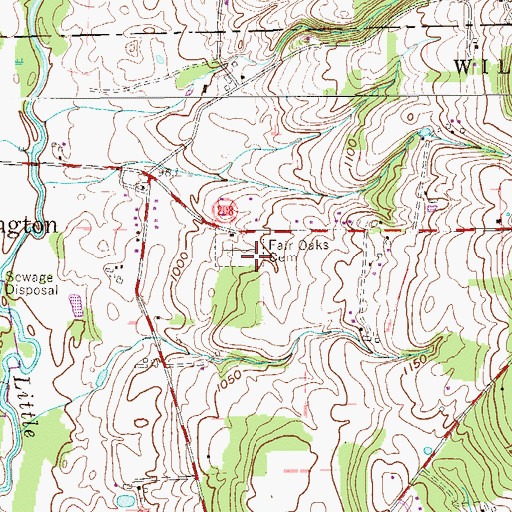 Topographic Map of Fair Oaks Cemetery, PA