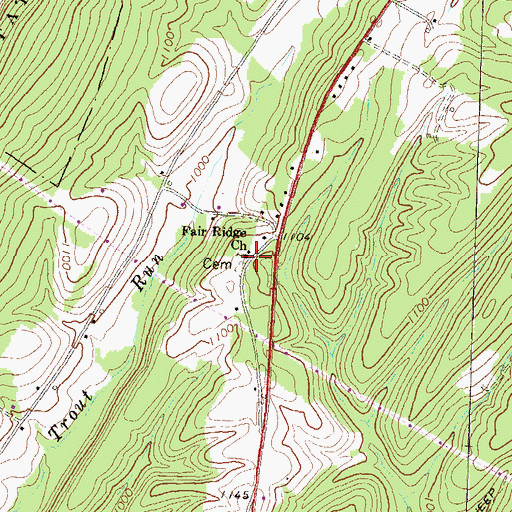 Topographic Map of Fair Ridge Church, PA
