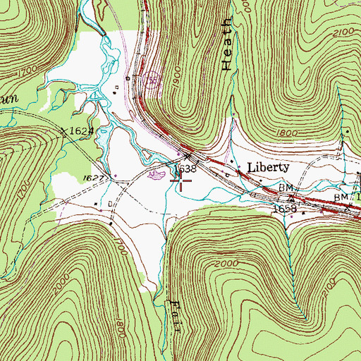Topographic Map of Fair Run, PA