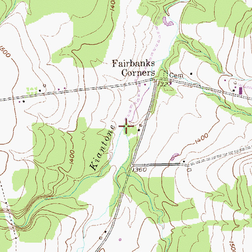 Topographic Map of Fairbanks Run, PA