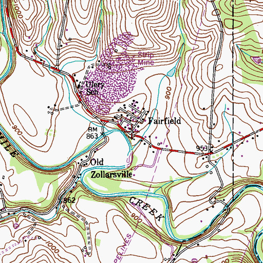 Topographic Map of Fairfield, PA