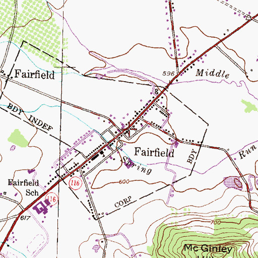 Topographic Map of Fairfield, PA