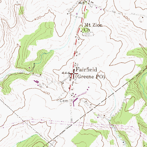 Topographic Map of Fairfiled, PA