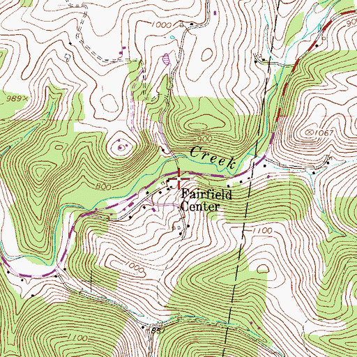 Topographic Map of Fairfield Center, PA