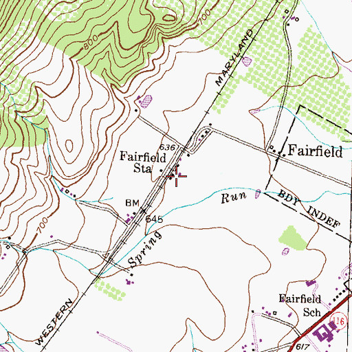 Topographic Map of Fairfield Station, PA