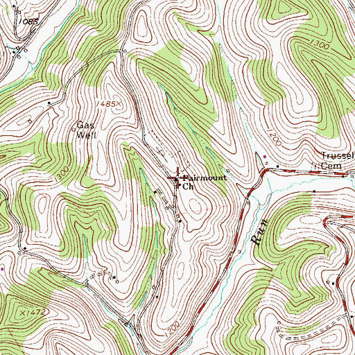 Topographic Map of Fairmount Church, PA