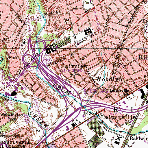 Topographic Map of Fairview, PA