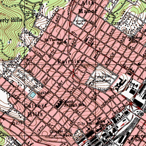 Topographic Map of Fairview, PA