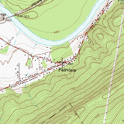 Topographic Map of Fairview, PA