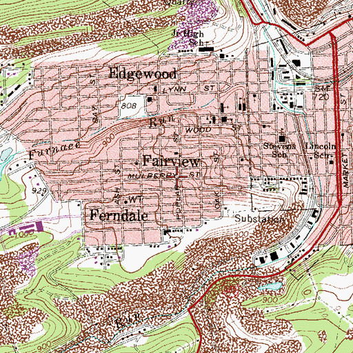 Topographic Map of Fairview, PA