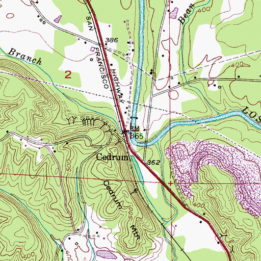 Topographic Map of Downey Branch, AL