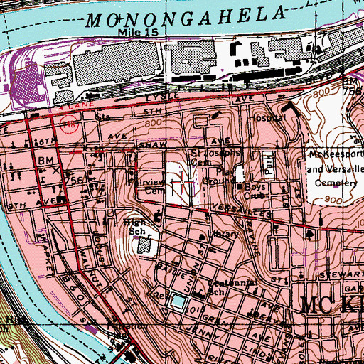 Topographic Map of Fairview Cemetery, PA