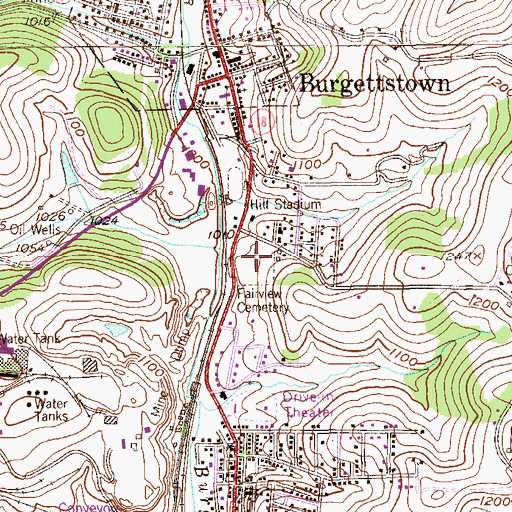 Topographic Map of Fairview Cemetery, PA