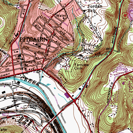 Topographic Map of Fairview Cemetery, PA