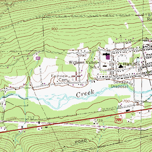 Topographic Map of Fairview Cemetery, PA